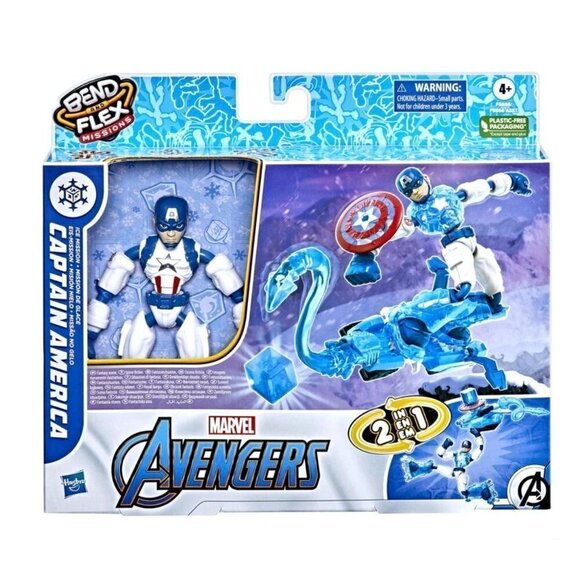 Marvel Avengers Bend and Flex Missions Captain America Ice Mission Figure - Picture 3 of 9